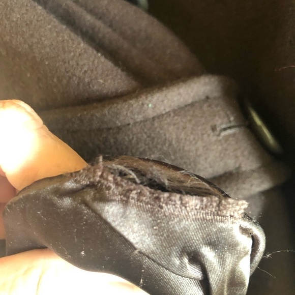 1 Madison Penny Lane Luxe Coat M Genuine FOX FUR Collar Double Breasted Belted - Picture 11 of 15